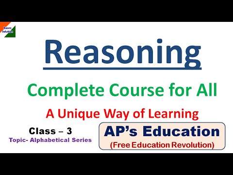 Reasoning Class 3, Alphabetical Series Part 3  For SSC CGL, CHSL, MTS, Rail, Bank WBCS Exam Solution