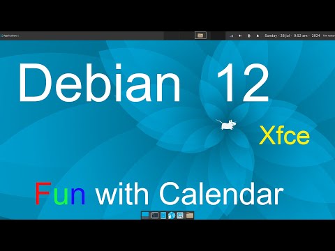 Debian  12 - Xfce - Fun with Calendar.