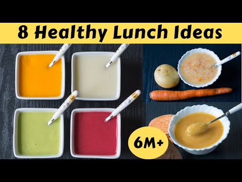 8 Healthy Lunch Ideas for 6M to 12M Babies | Easy to Digest Lunch Recipes w/ Vegetables and Lentils