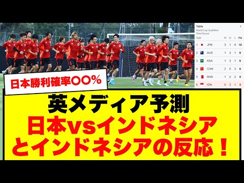 【英メディア予測】日本vsインドネシア！勝敗の行方とインドネシアの反応！