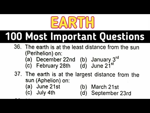 GK Questions and Answers || Earth MCQ || 100 Most Important Questions