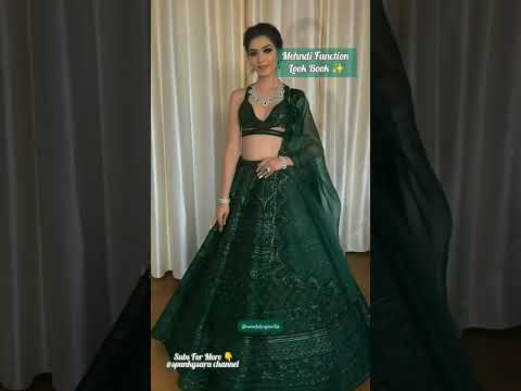 Mehndi Function Look Book ✨ Green partywear dressess || @spunkysaruchannel