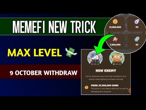 MEMEFI Final Trick to Earn 5× | Memefi TGE 9 October