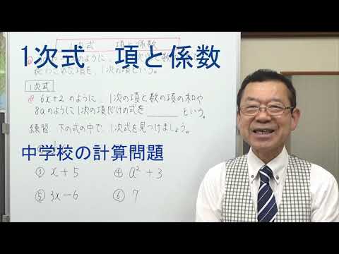 1次式　項と係数　中学校の計算問題