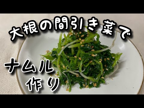 大根の間引き菜でナムル作り！【家庭菜園】【間引き】