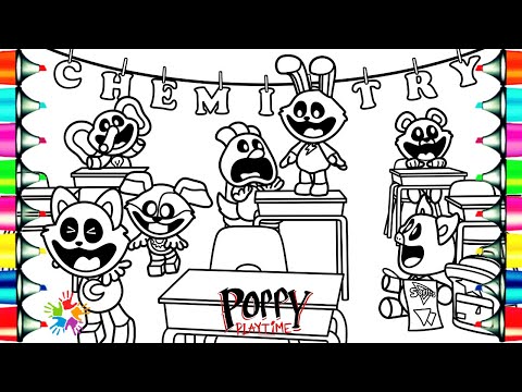 Poppy Playtime Chapter 3 Coloring Pages / Smiling Critters at School / NCS Music