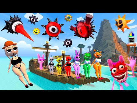 🚢 MINECRAFT NEW EVOLUTION OF MR SUN SPRUNKI PHASE & MISS SPRUNKI LOVE SPARTAN KICKING in Gmod !