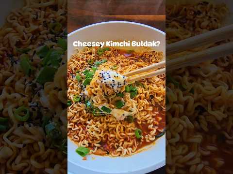 Cheesy Kimchi Buldak?!! #cheesyramen #cheesynoodles #buldak #asmrf #asmrsounds #ramen #kimchi