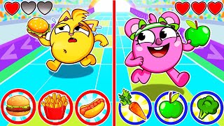 Healthy 🥦 Vs Junk Food Song 🍔 Game Challenge | Kids Songs 🐱🐨🐰🦁 And Nursery Rhymes by Baby Zoo