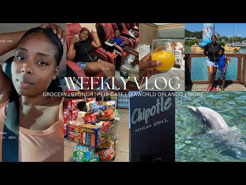 A WEEK IN MY LIFE VLOG: I SPENT $700 ON GROCERY 😫 WE WENT TO SEAWORLD THEN BRUNCH + MOMMY SON PEDI