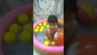 Little Baby Bathing #comedy #viral #shorts #summer #pool #youtubeshorts #kids #funny #little #boy