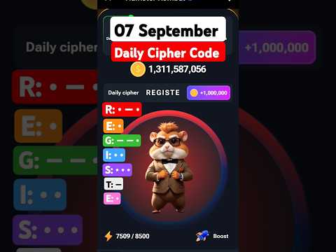 #07 September Cipher Code Hamster Kombat Today daily reward Delhi cyber code Daily Combo #shorts