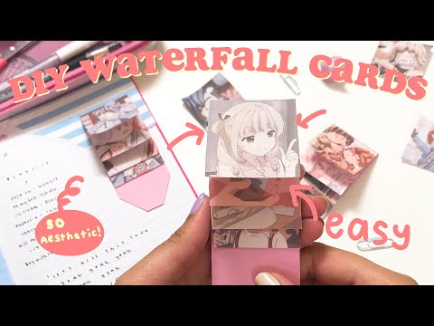 diy waterfall cards | easy diys ! | aesthetic diys