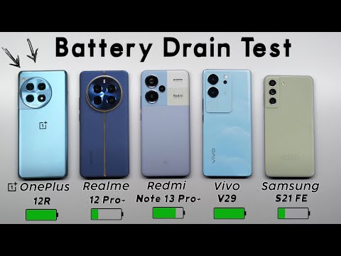 OnePlus 12R vs Realme 12 Pro Plus vs Redmi Note 13 Pro Plus vs V29 vs S21 Fe Battery Drain Test