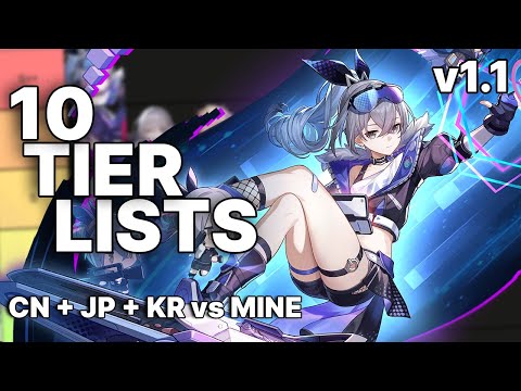 10 Tier Lists (CN + JP + KR) vs My Tier List