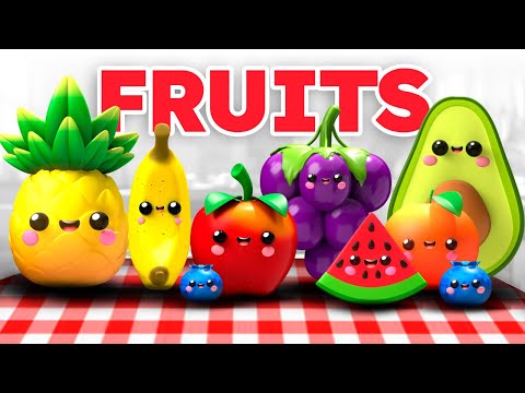 Fruits and Vegetables Names by Baby Fruit Dancing - Sensory Video and Audio.