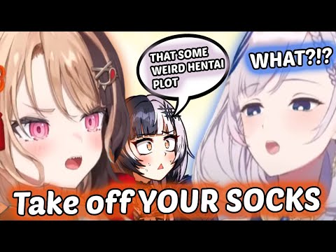 Gigi tried to force Reine to take off her socks... 【HololiveEN】