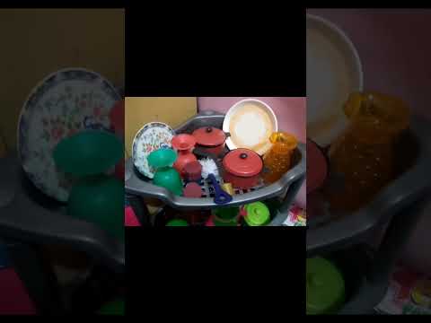 Unboxing mini Plastic full kitchen set with Mini kitchen Rack#shorts #miniatures#viral#food #small