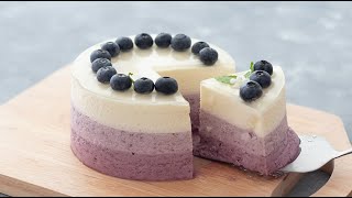 ブルーベリーのレアチーズケーキの作り方 No-Bake Blueberry Cheesecake｜HidaMari Cooking