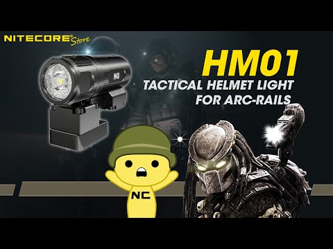 (Discontinued) NITECORE HM01 320 Lumen 3D - 360° PIVOTING Arc Rail Helmet Light - Predator Style