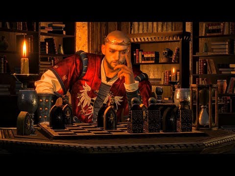 Geralt and Vernon Roche Meet King Radovid at Oxenfurt Chess Club (Witcher 3)