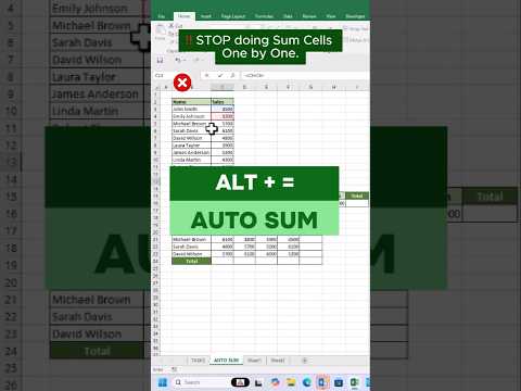 Top Excel Expert Shares Best AutoSum Techniques #shorts #exceltipsandtricks #exceltricks