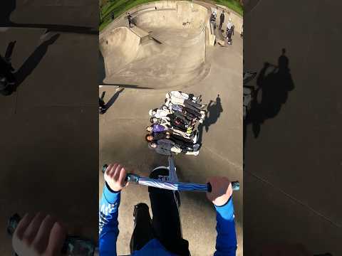 (Don’t try this at home)😂 #scooter #skatepark #challenge