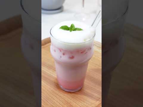 Soy milk strawberry ice drink#homecafe#ドリンクレシピ#shorts