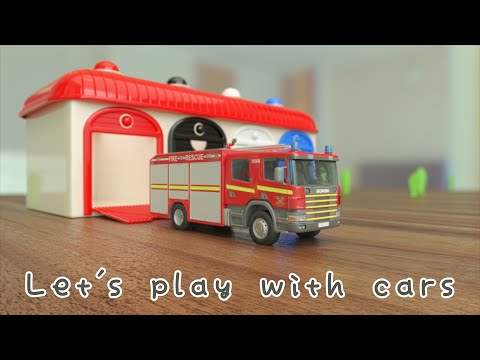 Let's play with cars.  【 fireengine | cartoon | Police car | Ambulance | color | education】