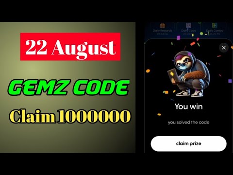 Gemz Daily Code | Gemz Daily CIPHER CODE 22 AUGUST | Gemz secret code 1m coins |