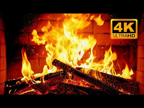 🔥 Fireplace 4K UHD! Fireplace with Crackling Fire Sounds. Fireplace Ambience