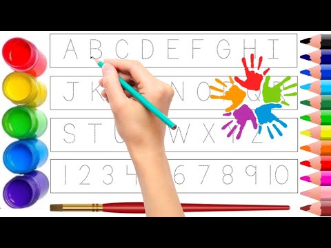 Toddlers Learning, A To Z, 123, Kids Rhymes, Collection For Writing Along Dotted Lines For Toddler