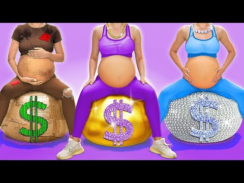 Poor vs Rich vs Giga Rich in the Hospital! Crazy Pregnancy Hacks