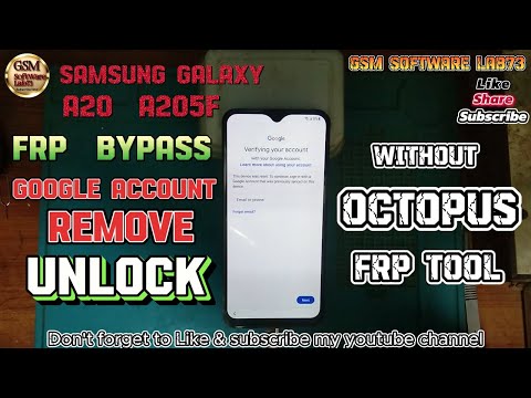 Samsung Galaxy A20 FRP Bypass|Samsung A20 Google Account Unlock|Octopus FRP Tool