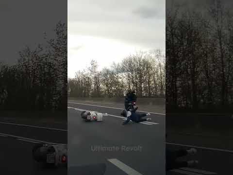 Dramatic Lucky Biker Crash