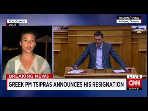 CNN News August 21 2015 Greek PM Tsipras announces his resignation