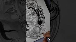 mata parvati portrait| ndsketch ✨ (part-1) #shorts #youtube #mataparvati