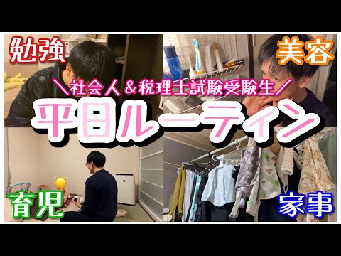 【勉強】一児の父・金融業会社員・税理士試験受験生・美容オタクなアラサーの平日ルーティン【Vlog】【勉強】