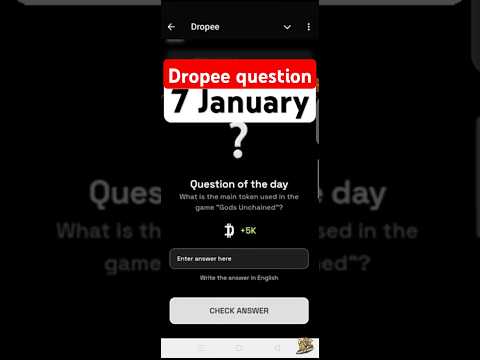 Dropee question of the day code 7 January | Dropped question of the day code | Dropee Code