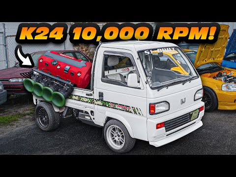 K24 Swapped Honda Mini-Truck SCREAMS 10,000RPM! (1500LB "Delivery Rocket")