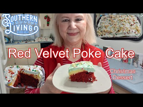 Red Velvet Poke Cake -- Christmas Dessert  --  Holiday Food Series