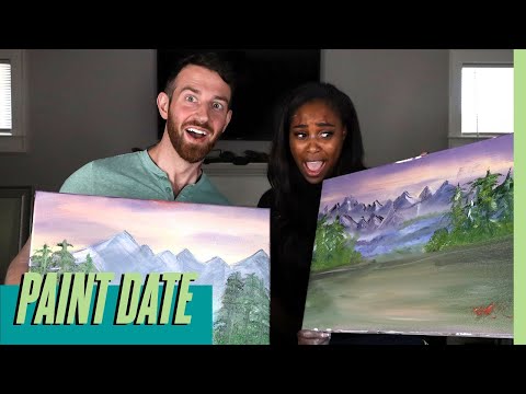 Bob Ross PAINT DATE w/ Lauren & Cameron | Hanging with the Hamiltons