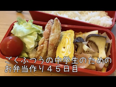 45日目♫ごく普通の中学生のためのお弁当づくり♫カニカマ揚げのお弁当