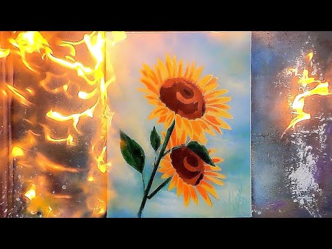 Painting of Sunflowers by Spray Art Eden