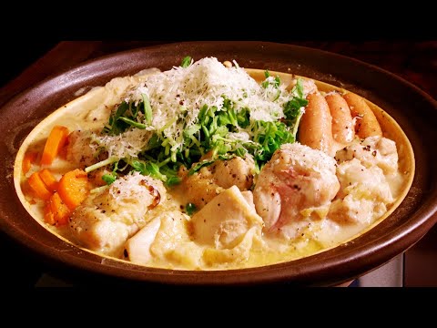 How to make Soy Milk Hot Pot【豆乳鍋レシピ】鶏肉とキャベツ・玉ねぎを具材にした洋風豆乳鍋の作り方