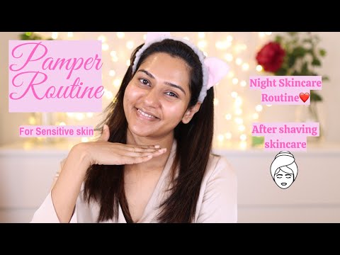 Pampering and Relaxing Night skincare Routine | After Shaving Sensitive Skin Routine| Femirelle