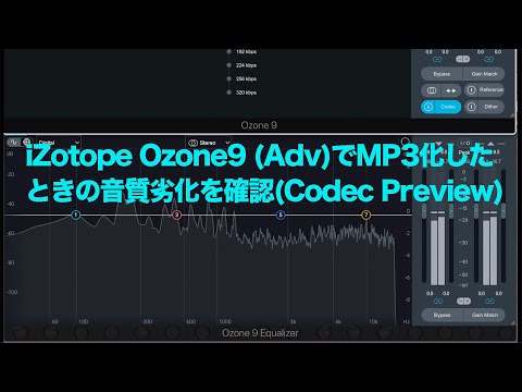 iZotope Ozone9 のCodec Previewで「MP3化で音がどのくらい劣化するか」を確認してみる