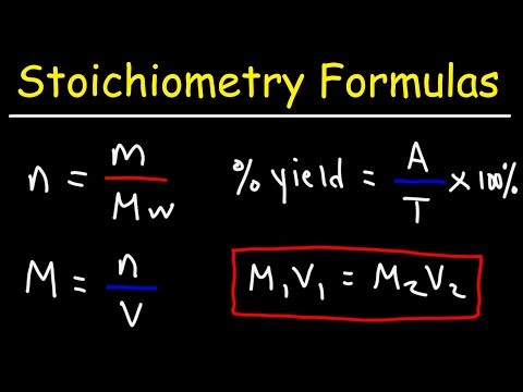 Stoichiometry Formulas