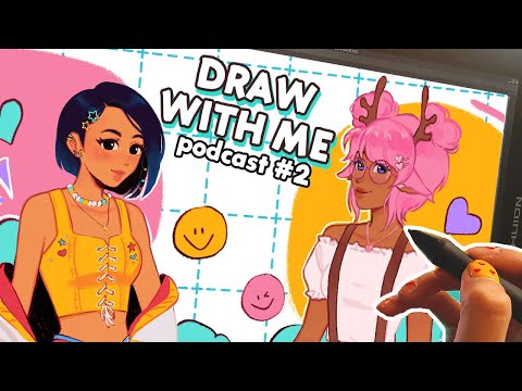 ♡ draw with me! ft. CARRITUBE 🎙️  working as an artist - podcast edition #2