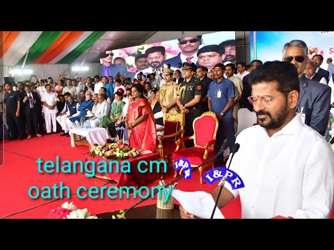 revanth reddy oath as telangana cm at l b stadium hyderabad #revanthreddycm #congress